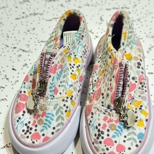 Floral Kids Shoes with Zipper Closure